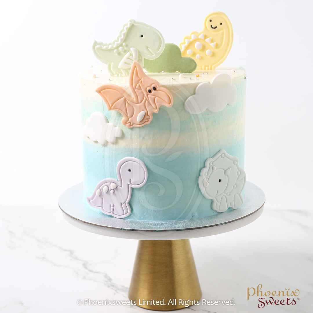 Butter Cream Cake - Cute Dinosaur Cake (2 Tiers)