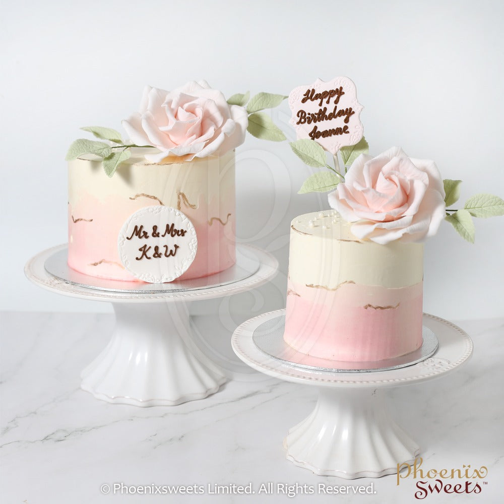 Butter Cream Cake - Water colour Rose