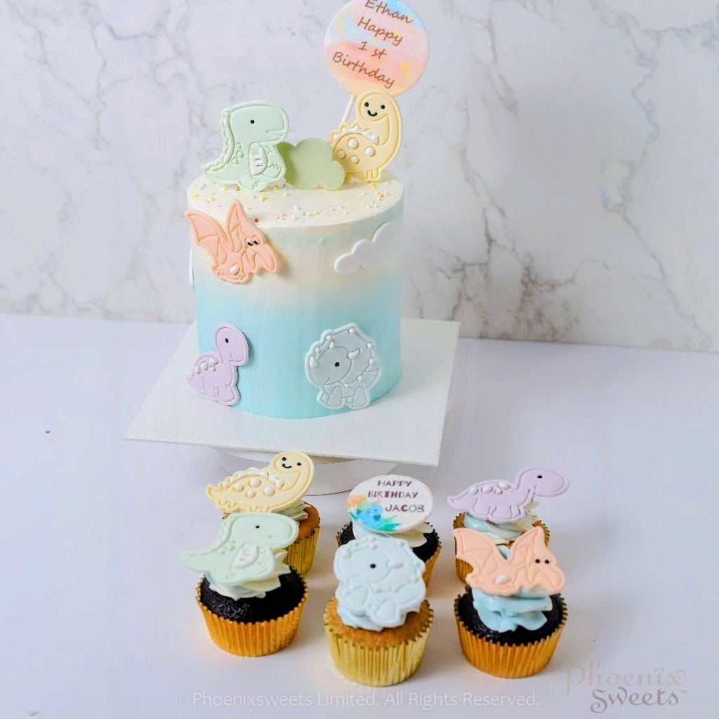 Themed Cupcake Set - Cute Dinosaur