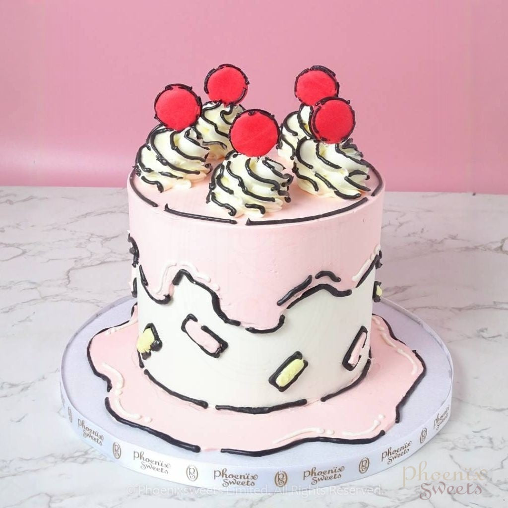 Butter Cream Cake - 2D Comic Cake