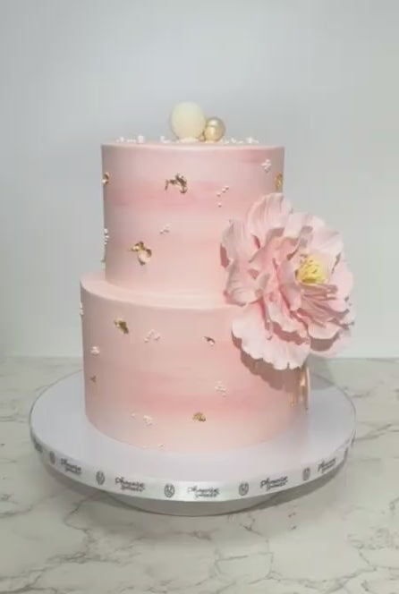 Butter Cream Cake - Peony with Pearl (2 tiers)