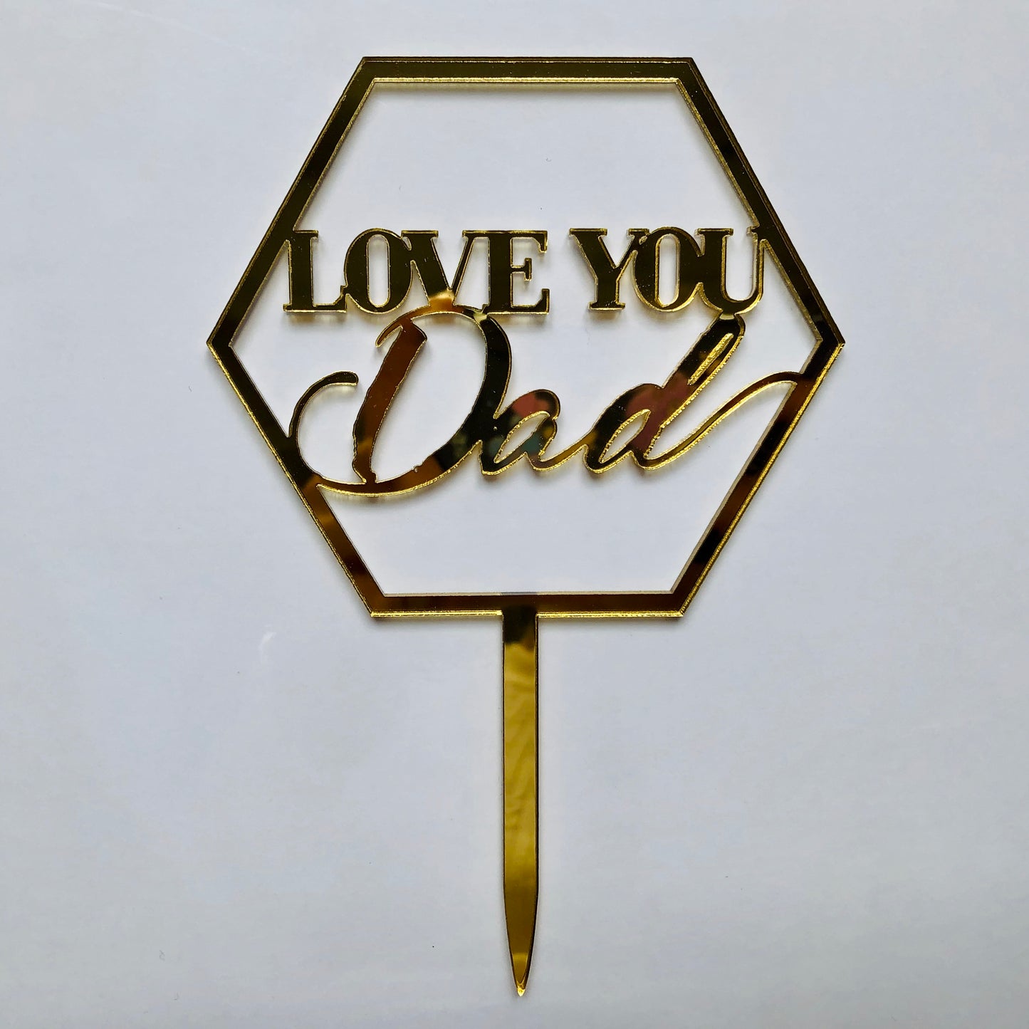 Acrylic "Love You Dad/Love You Mom" Cake Topper